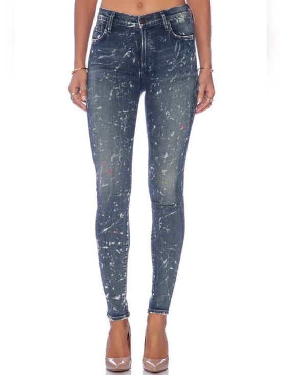 Citizens Of Humanity Denim - Citizens of Humanity COH Avedon Starry Night Paint Bleach Skinny Blue Jeans 28